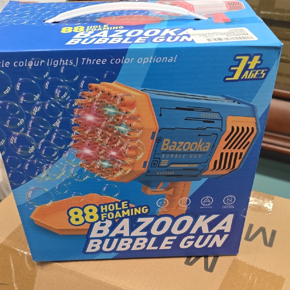 Bubble Gun with Colorful Lights And 88 Foaming Holes